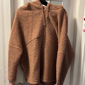 PINK Victoria's Secret Brown Sherpa Sweater